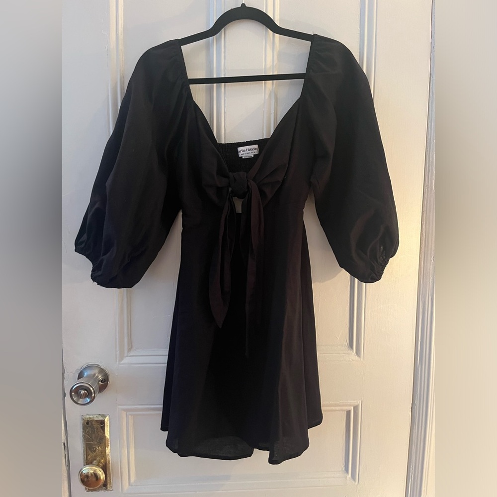 Charlie Holiday mini puff sleeve dress cottage core goth witch